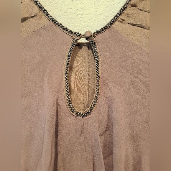 Line & Dot 100% silk blouse, layered ruffles, beading details women's size small - Picture 3 of 7